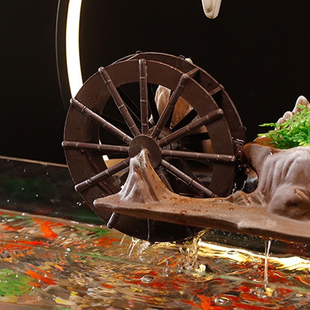 GUERNSEY Tabletop Fountain Desktop Water Ornaments Circulating Water Living Room Fountain Chinese Style Home Decoration Office Desktop Indoor Fountain