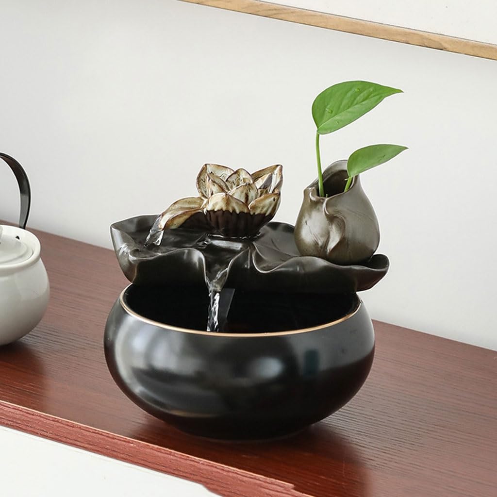 GUERNSEY Tabletop Fountain Flowing Water Ornaments Circulating Water Fish Tank Fountain Home Living Room Tea Table Decoration Indoor Fountain