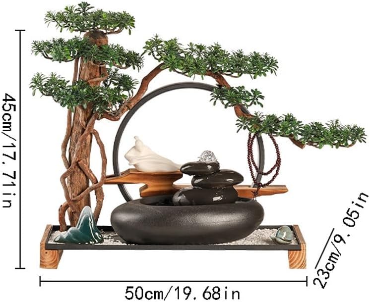 GUERNSEY Tabletop Fountain Living Room Desktop Water Ornaments Backflow Incense Desktop Circulating Water Fountain Creative Desktop Ornaments Indoor Fountain