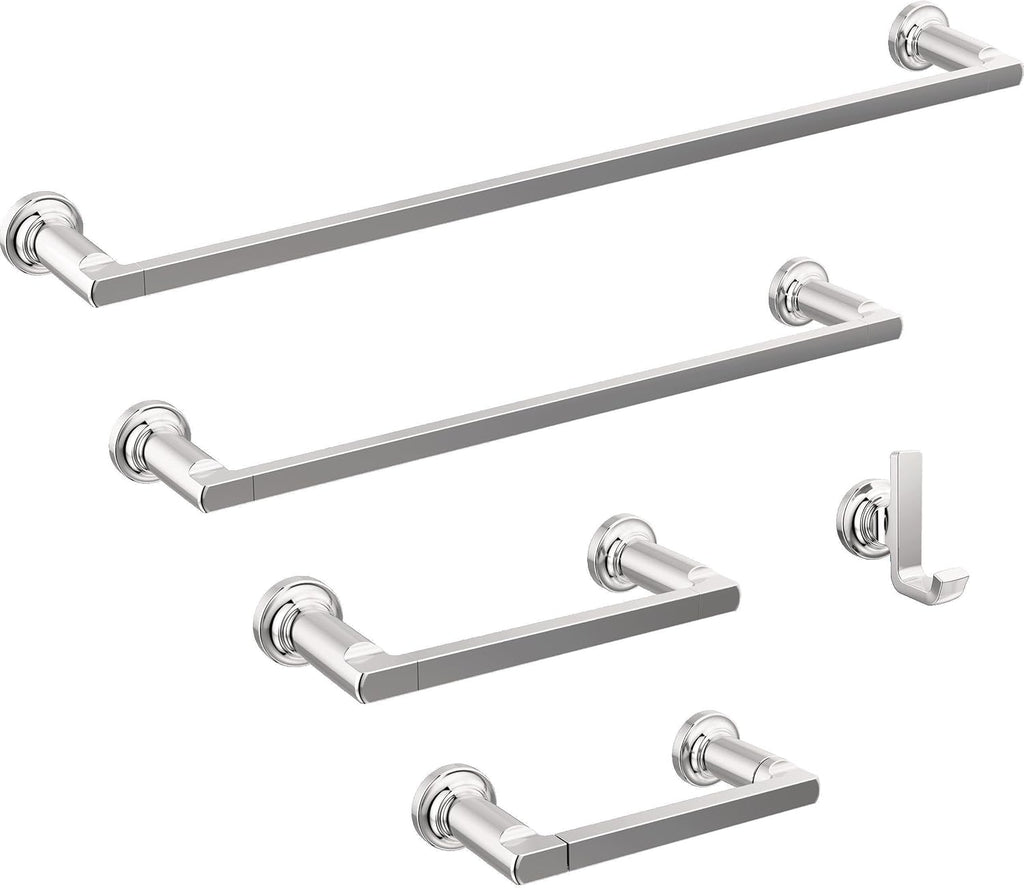 DELTA FAUCET 78908 Tetra 8 in. Hand Towel Bar Bath Hardware Accessory in Polished Chrome (Pack of 3)