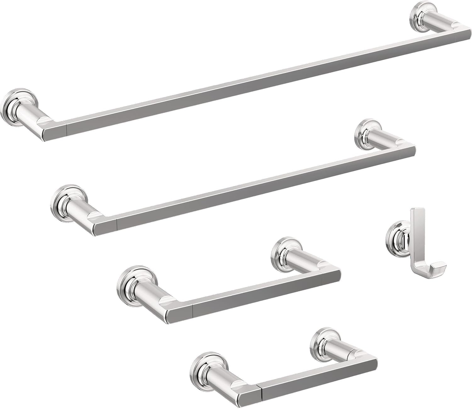 DELTA FAUCET 78908 Tetra 8 in. Hand Towel Bar Bath Hardware Accessory in Polished Chrome (Pack of 3)