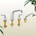 Roman Bathtub Faucet with Sprayer, Qinkell Tub Faucet Set with Valve, 4 Hole Deck Mount Tub Faucets, 2 Handle High Flow Tub Filler with Hand Shower and Supply Lines Polished Chrome
