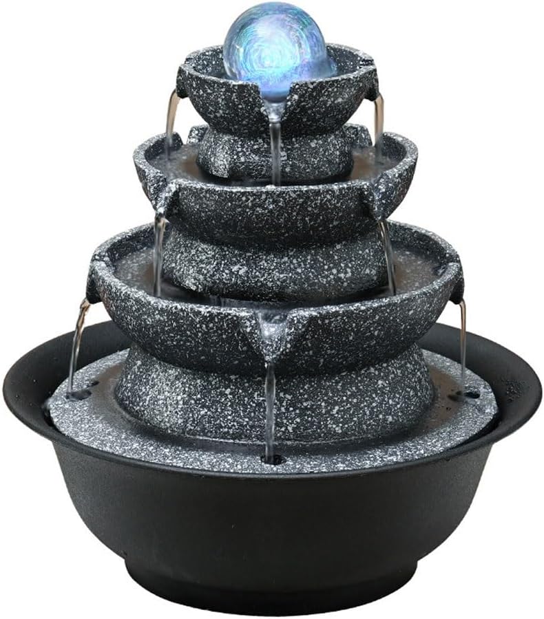 GUERNSEY Tabletop Fountain Desktop Circulating Water Fountain Office Living Room Decoration Decoration Comfortable Desktop Fountain Indoor Fountain