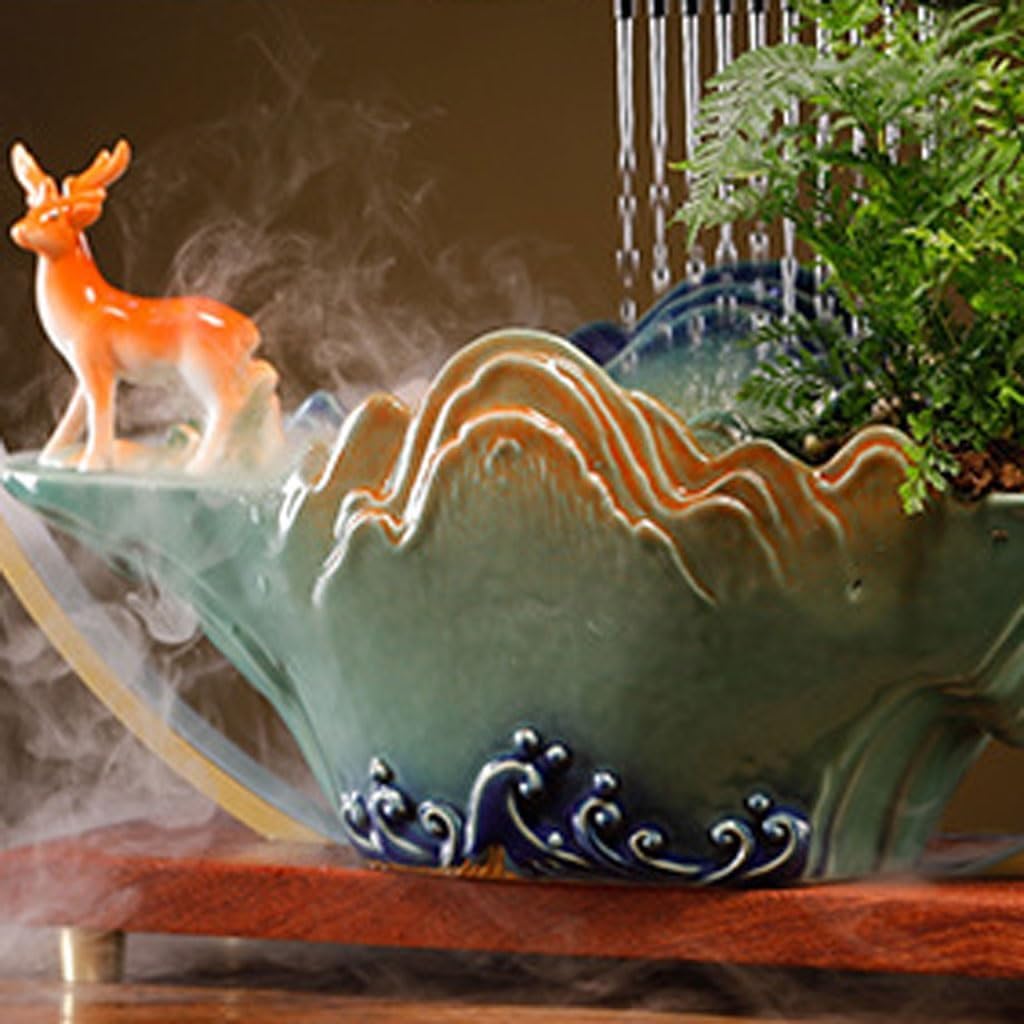 GUERNSEY Tabletop Fountain Flowing Water Ornaments Circulating Water Home Porch Living Room Office Desktop Chinese Style Decorations Indoor Fountain