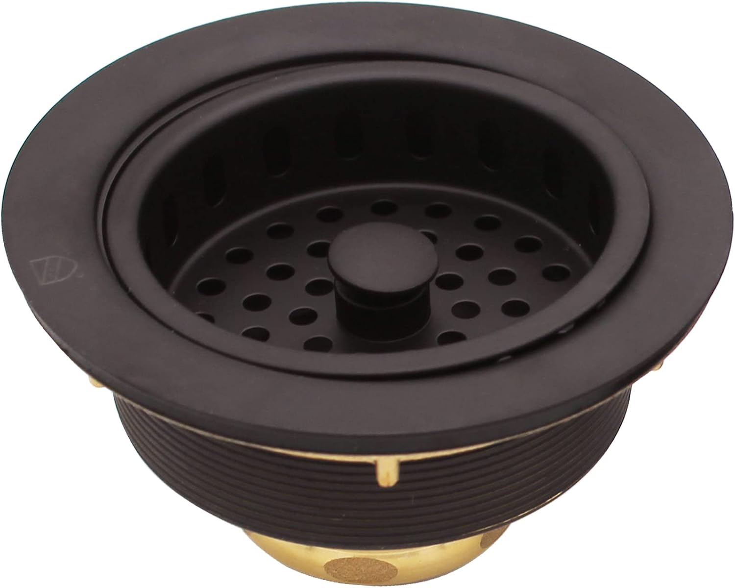 Westbrass CO2185-12 Combo Pack 3-1/2' Post Style Large Kitchen Sink Basket Strainer and Waste Disposal Drain Flange with Stopper, Oil Rubbed Bronze