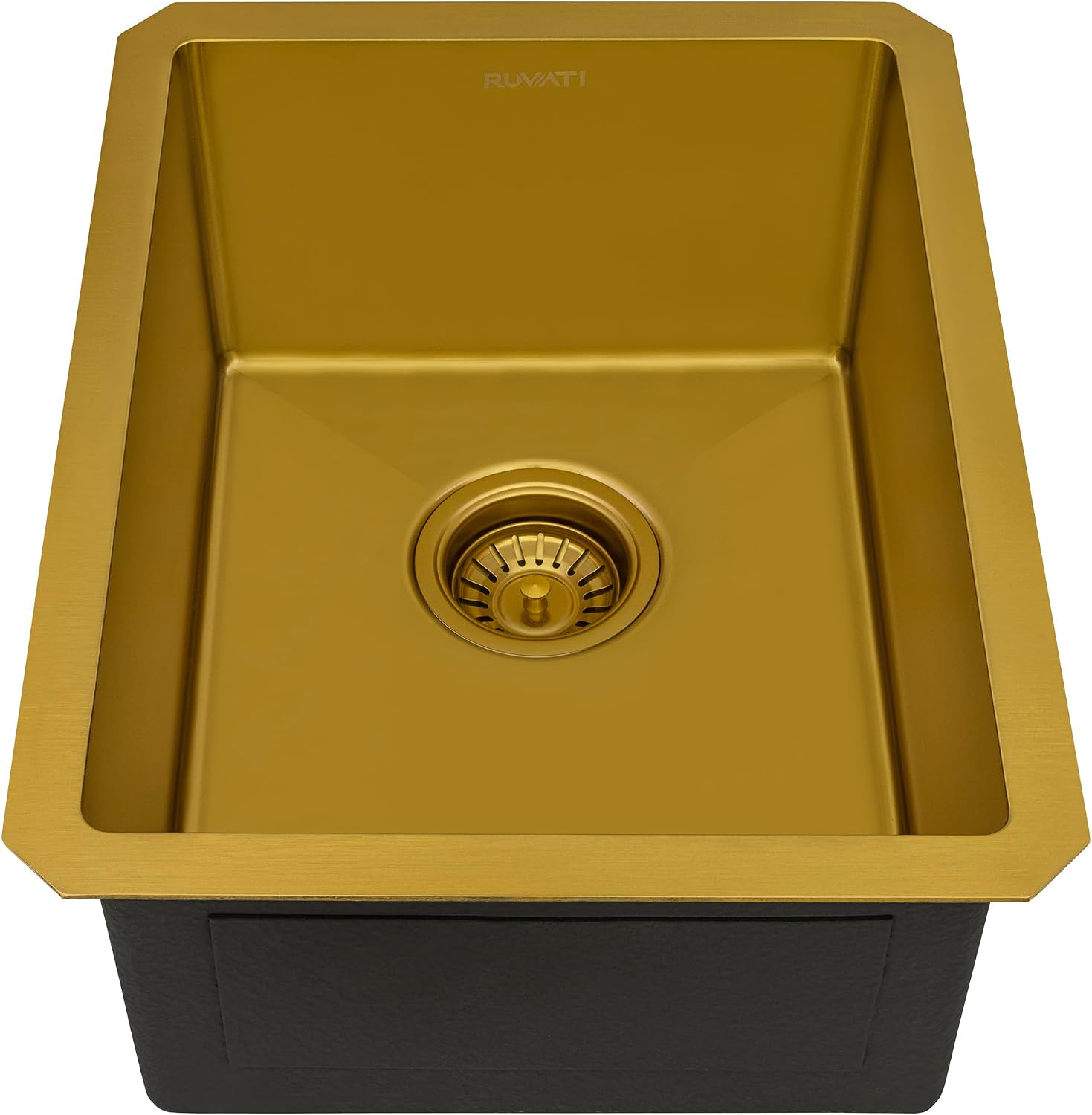 Ruvati 14-inch Polished Brass Matte Gold Stainless Steel Undermount Bar Prep Sink - RVH7114GG