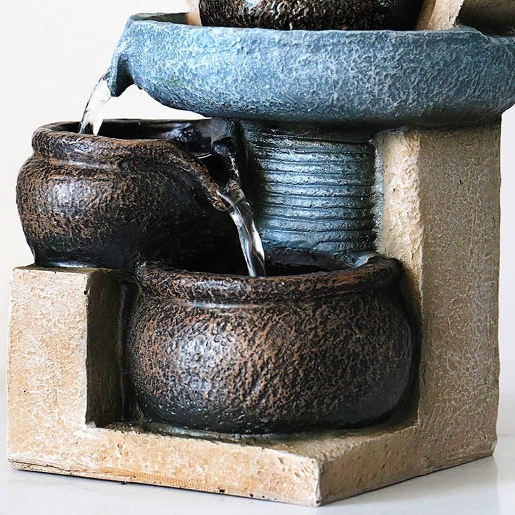 HIHELO Tabletop Fountain Desktop Fountain Chinese Water Fountain Decoration Feng Shui Ball Home Living Room Decoration Office Desktop Decoration Indoor Fountain