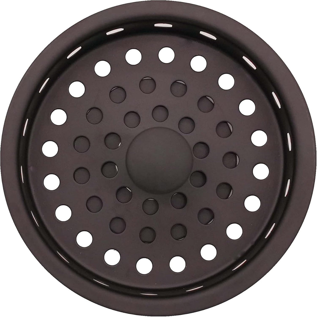 Westbrass CO2185-12 Combo Pack 3-1/2' Post Style Large Kitchen Sink Basket Strainer and Waste Disposal Drain Flange with Stopper, Oil Rubbed Bronze
