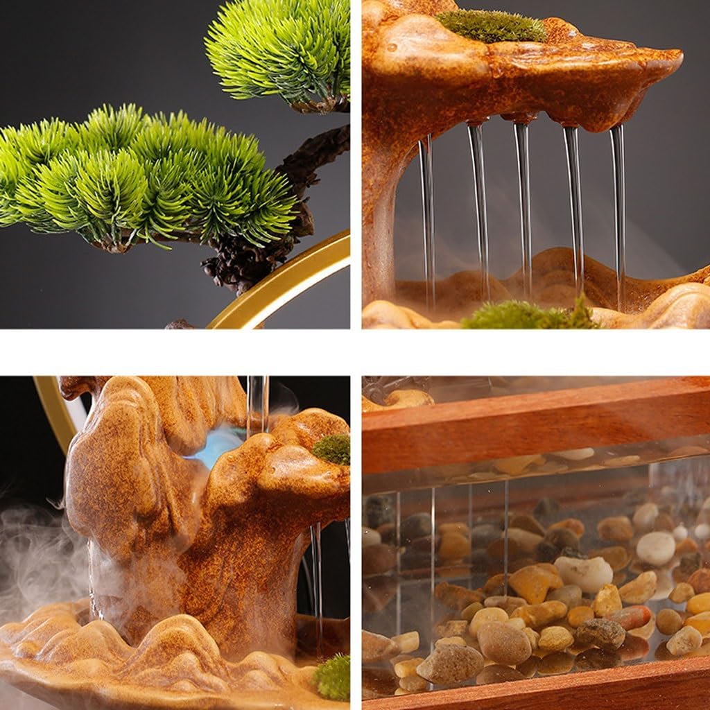 GUERNSEY Tabletop Fountain Tabletop Fountains Creative Fish Tank Water Ornaments Circulating Water Rockery Desktop Fountain Living Room Study Decorative Fountain Indoor Fountain