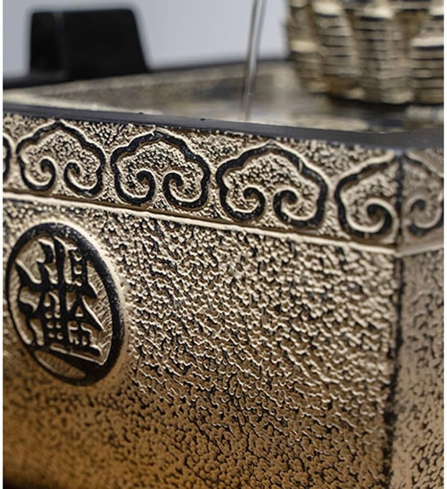 GRFIT Indoor Fountain Tabletop Relaxation Fountain with Golden Toad Table Fountain