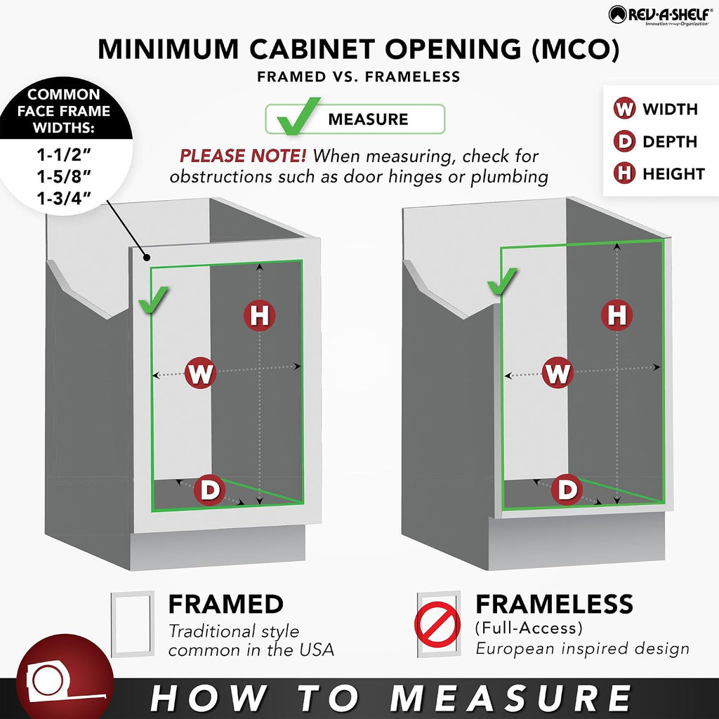 Rev-A-Shelf 50 Qt Bottom Mount Double Pullout Under Cabinet Kitchen Trash Cans w/Soft-Close & 1 Lid for Base Cabinets, Min Opening Width of 18', Silver, 4WCSC-2150DM-2