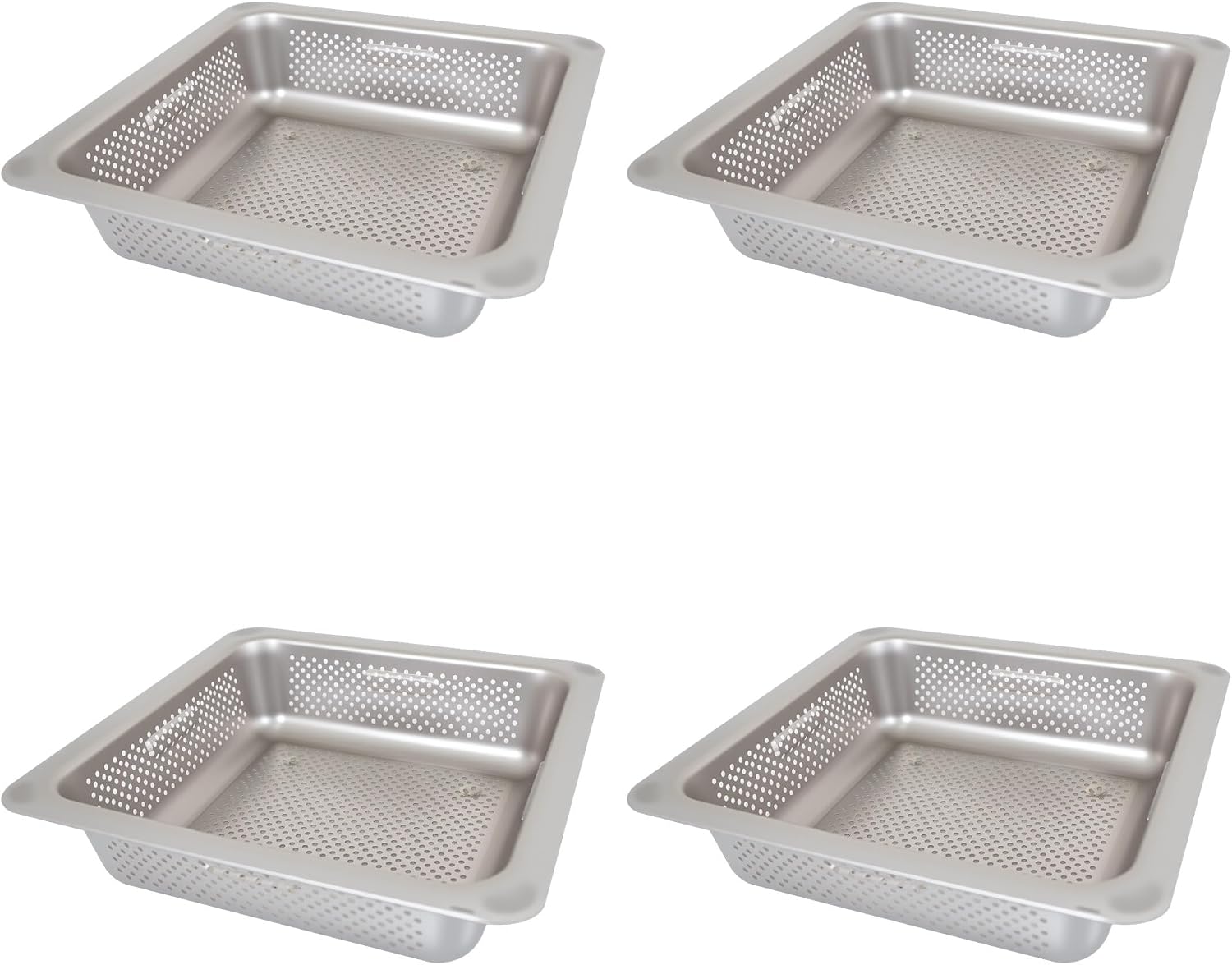GSW Stainless Steel Floor Sink Drain Strainer 10'W x 10'L x 3'H - Perfect for Restaurant, Bar, Buffet (3' H SS x 4)