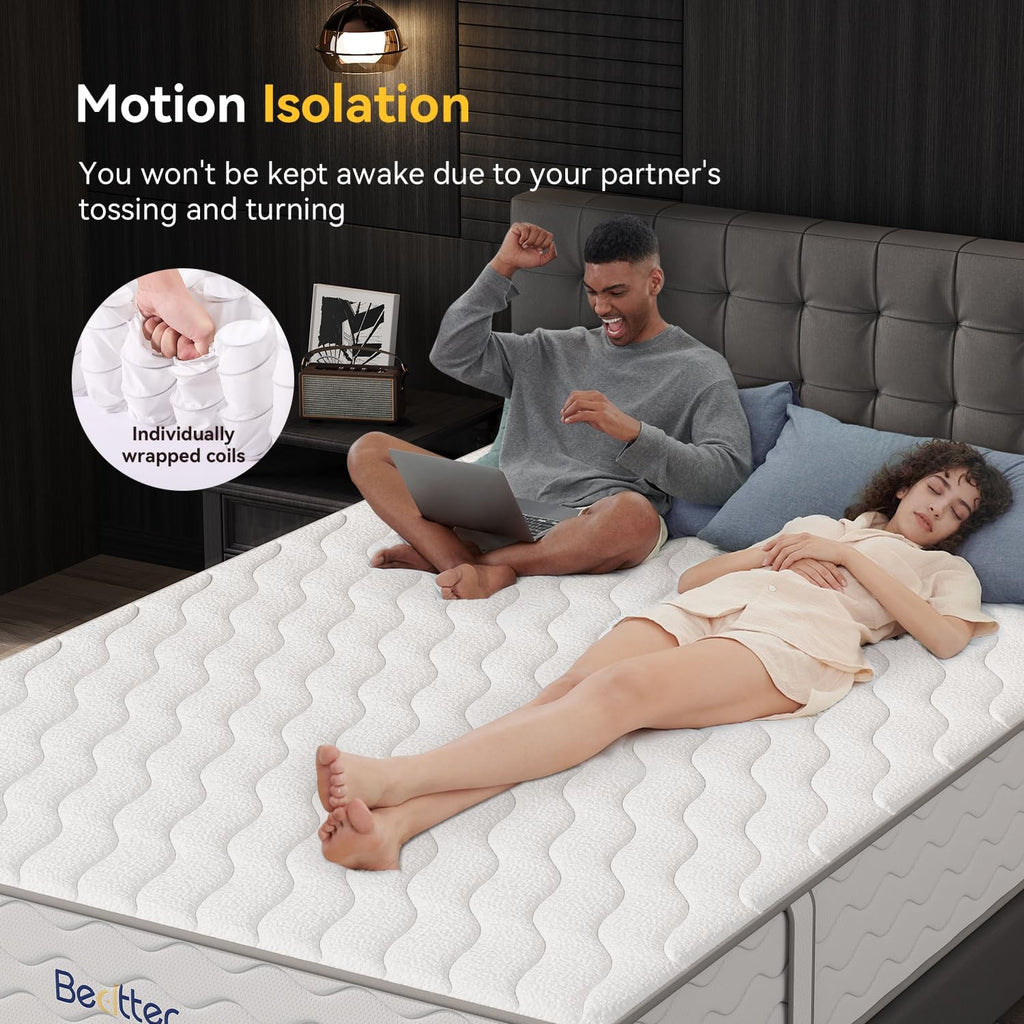 14 Inch Queen Mattress for Heavy People, Cooling Hybrid Mattress with Ice Silk Cover & Gel Memory Foam, 7-Zone Ergonomic Support, Extra Firm Bed with Strong Edge Support, No Sagging & Pressure Relief
