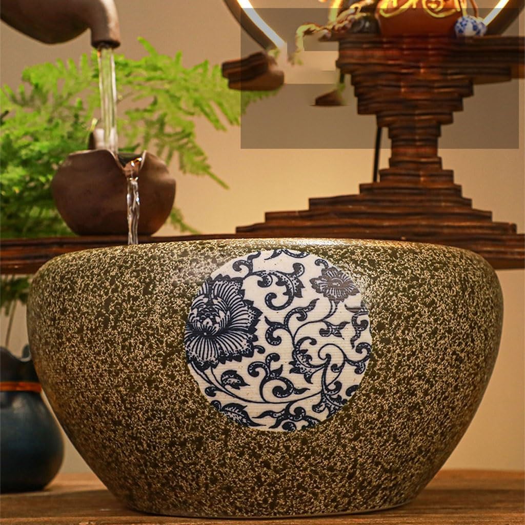 GUERNSEY Tabletop Fountain Chinese Creative Hanging Pot Backflow Incense Desktop Ornaments Office Desktop Fountain Ornaments Indoor Water Ornaments Indoor Waterfall Feature Indoor Fountain