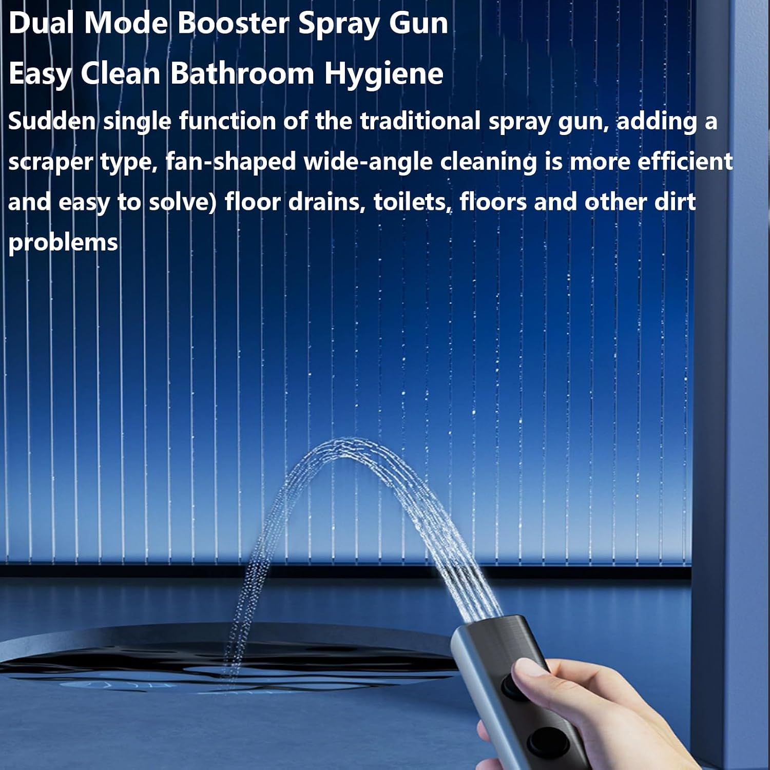 Shower set with smart constant temperature, shower set with LED digital display, shower set with hidden drain, with air booster, piano keys, four-speed square spray, suitable for bathrooms ( Color : W