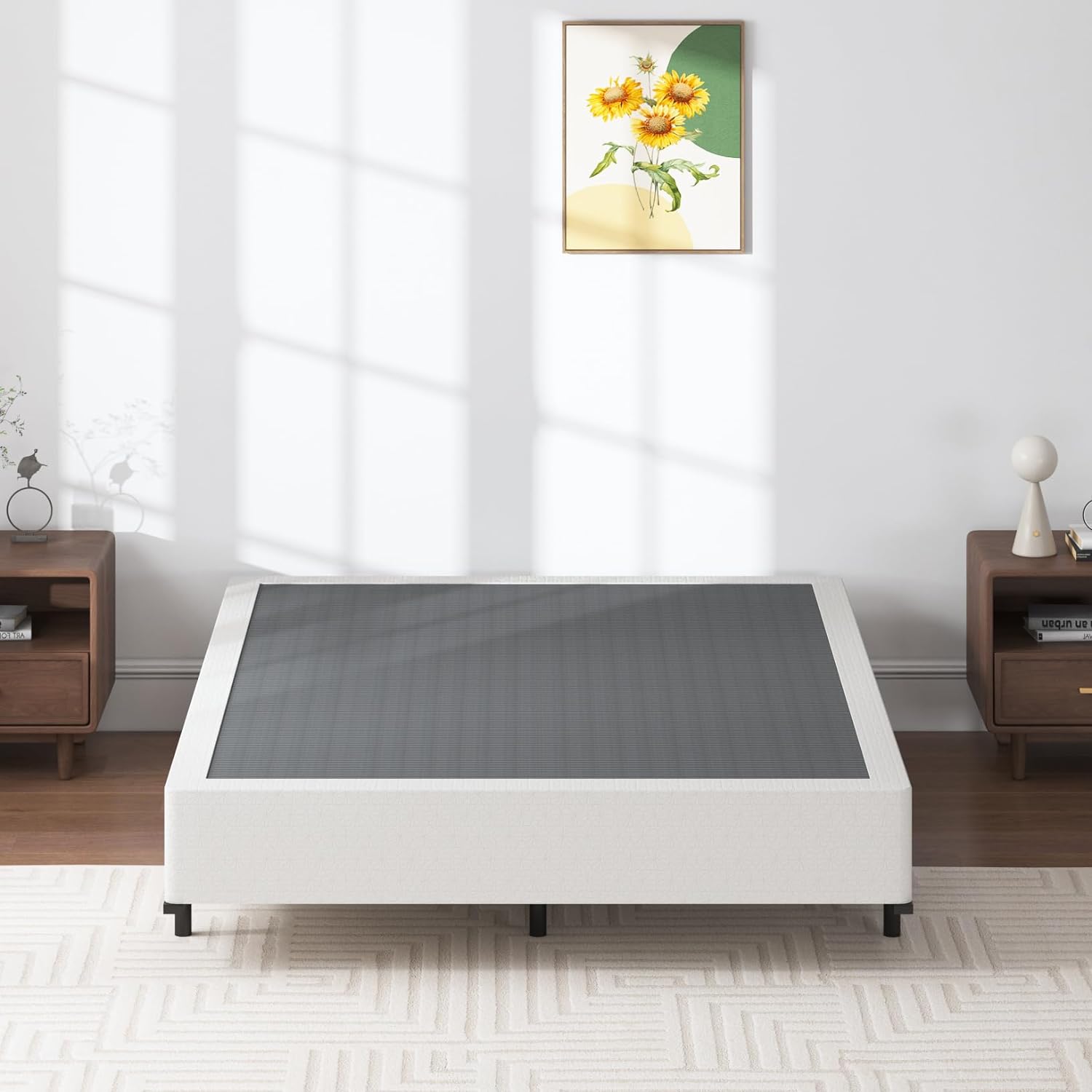 SHLAND Cal King Box Spring 9 Inch, High Profile Metal California King Size Box Springs with Fabric Cover, Easy Assembly