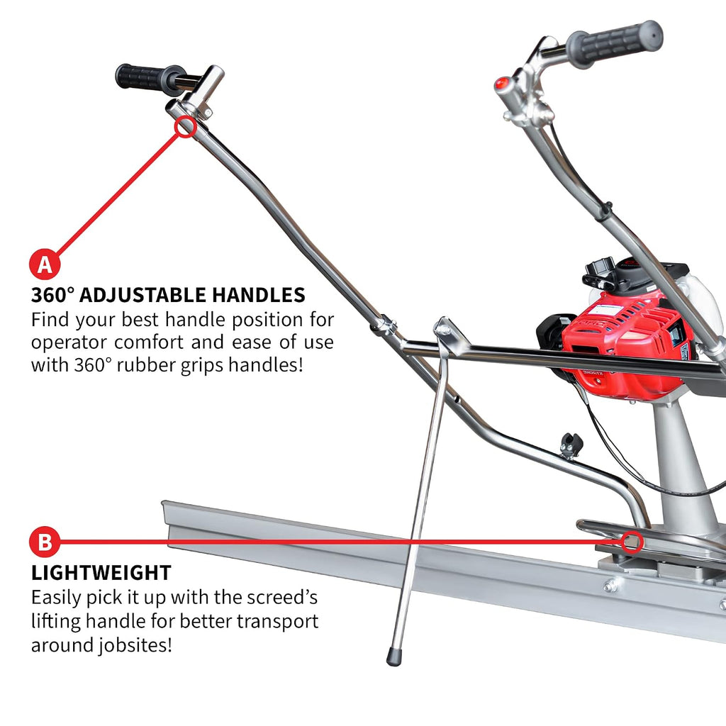 TOMAHAWK Power Screed Concrete Finishing Tool with 12ft, 8ft, and 4ft Blades Bull Float Honda GX35