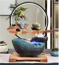 Tabletop Fountain Indoor Fountain Tabletop Fountain with LED Lights and Rolling Ball Feng Shui Zen Waterfall Fountains Relaxation Water Feature Meditation Desktop Fountain for Home Office Decor Tablet