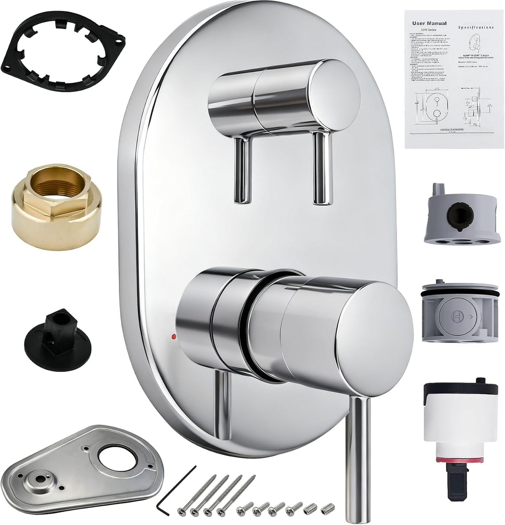 UT3290 Shower Valve Trim Kit for Moen Align Chrome M-CORE 3-Series 2-Handle Shower Faucet Trim, for Shower Handle UT3290BL UT3290BN UT3290BG, Include 1213 Cartridge, U232 U362 Valve Required. -2 Year
