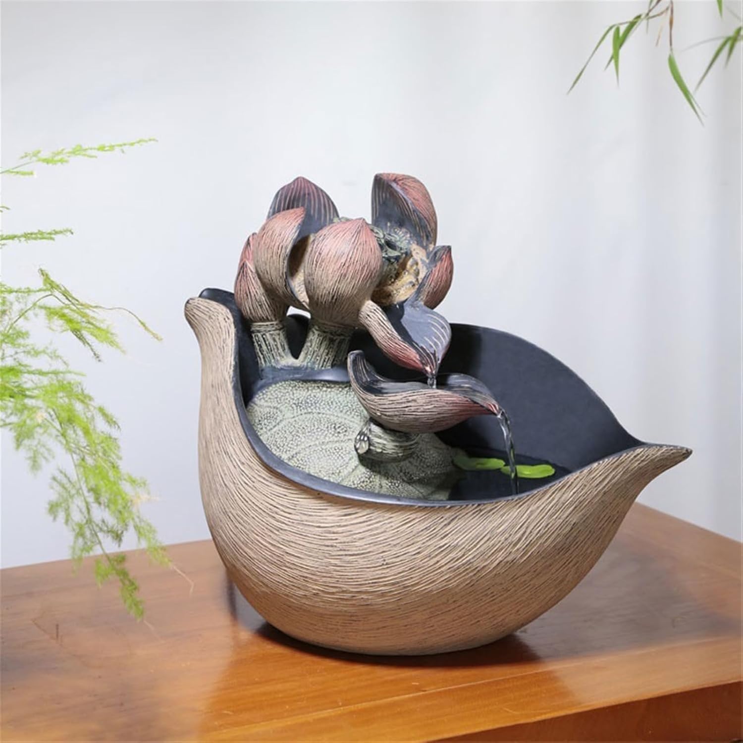 GLigeT Tabletop Fountain Indoor Small Tea Table Water Feature Decorations Creative Lotus Living Room Cycle Desktop Fountain Ornaments Water Fountain Decor