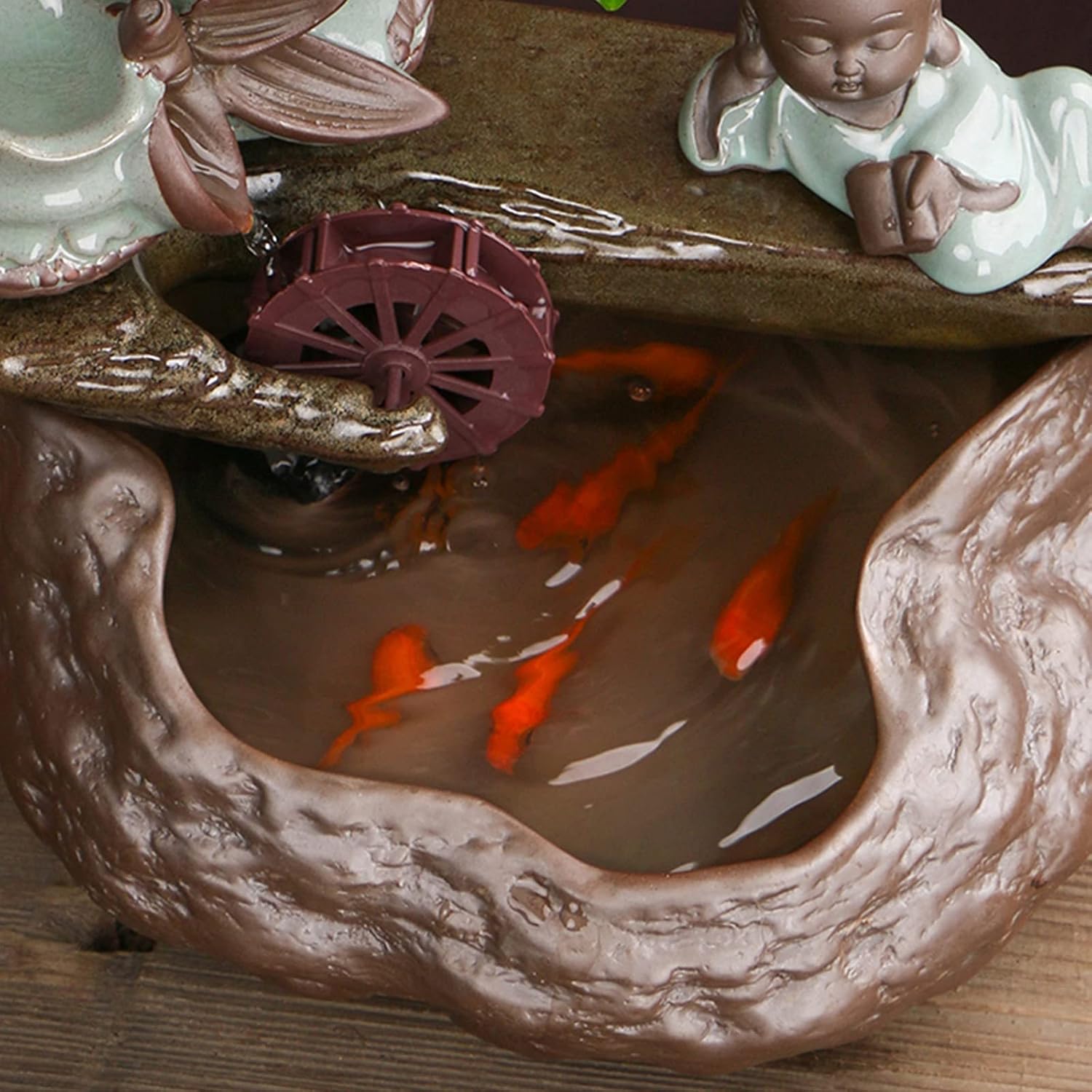 Tabletop Fountain Tabletop Water Fountain Zen Meditation Indoor Waterfall Fountain Desktop Fountain for Home Office Decor De-Stress and Relax Water Fountain Decor