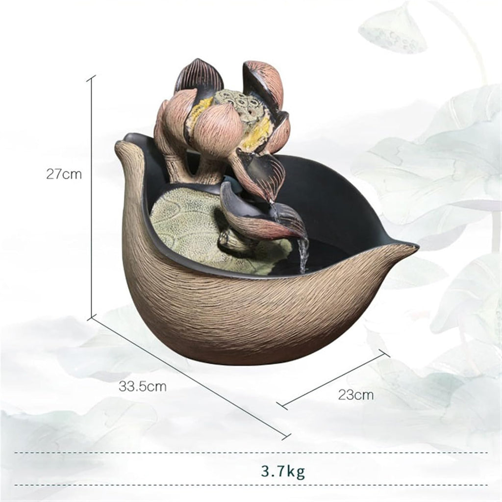 GLigeT Tabletop Fountain Indoor Small Tea Table Water Feature Decorations Creative Lotus Living Room Cycle Desktop Fountain Ornaments Water Fountain Decor