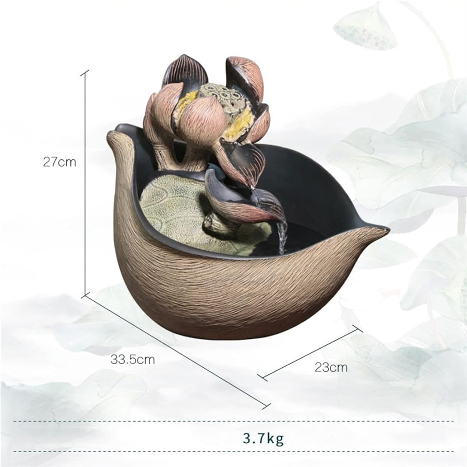 GLigeT Tabletop Fountain Indoor Small Tea Table Water Feature Decorations Creative Lotus Living Room Cycle Desktop Fountain Ornaments Water Fountain Decor