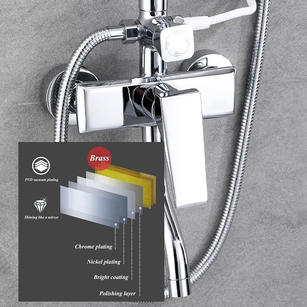 Bathroom Shower Set Single-Handle Tub and Shower Trim Kit, Complete Pressure Balance Shower Valve and Trim Kit Chrome Plated Finish