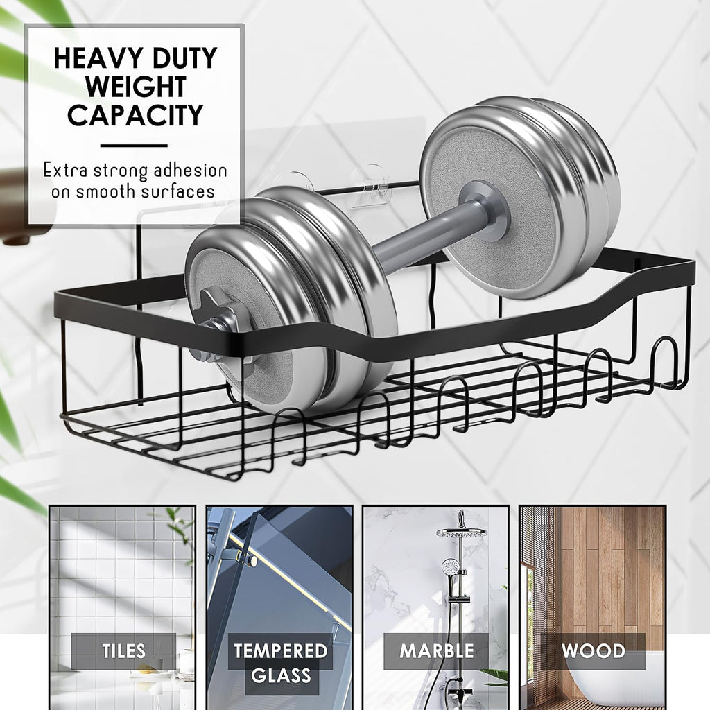 Hearth & Harbor Bathroom Accessories Set - Bathroom Set, 20PC Bathroom Accessory Set, Shower Curtain Set, Toilet Brush, Trash Can & Soap Dispenser (Grey, Shower Caddy + Bathroom Set)