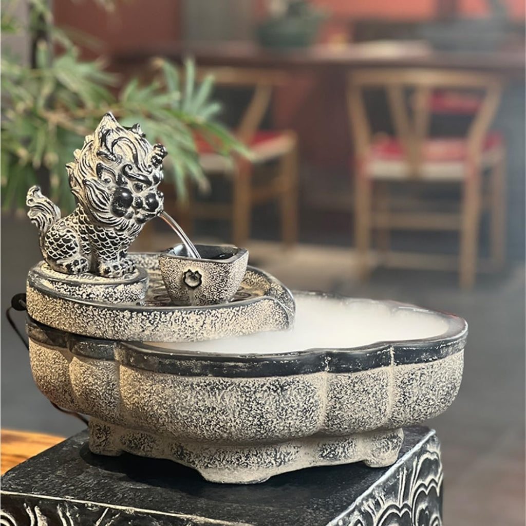 GUERNSEY Tabletop Fountain Desktop Fortune-attracting Flowing Water Ornaments Indoor Desktop Fountain Suitable for Home and Office Decoration Indoor Fountain