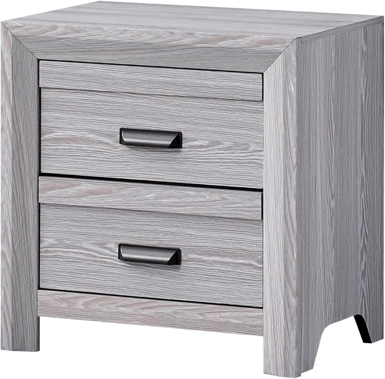 Drift Wood Grey Finish 6pc Queen Size Panel Bed Set Wooden Bedroom Furniture Contemporary