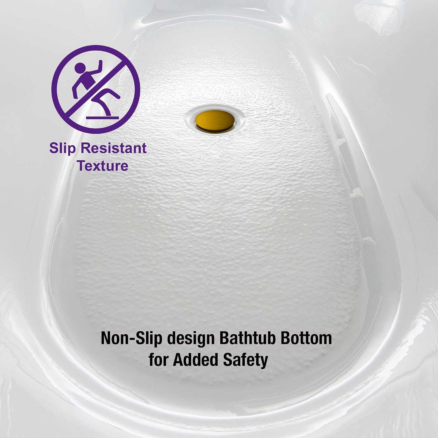 WOODBRIDGE 71' Acrylic Freestanding Bathtub Contemporary Soaking Tub, White Acrylic,Brushed Gold Drain/Overflow