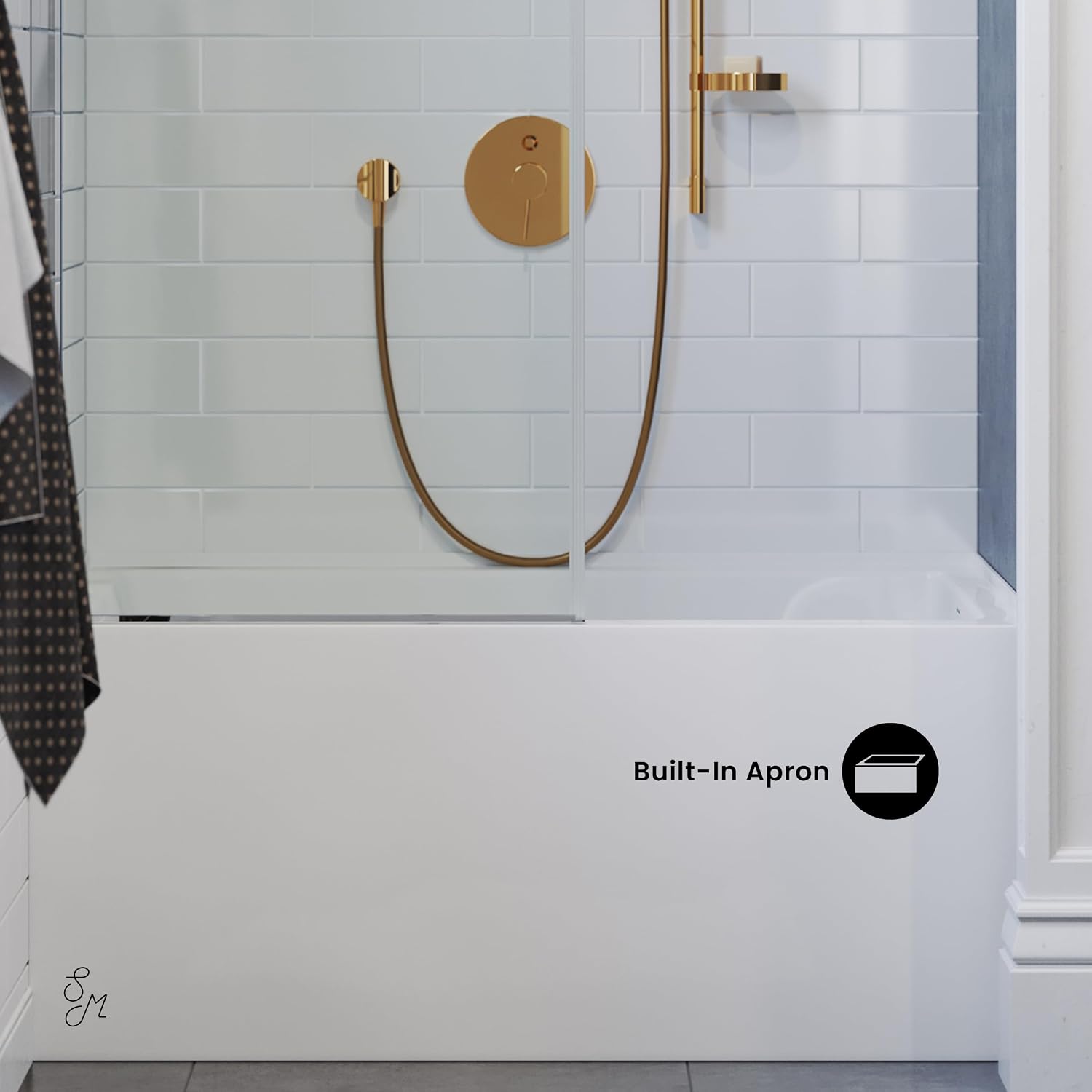 Voltaire 48' x 32' Right-Hand Drain Alcove Bathtub with Apron