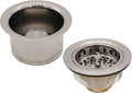 Westbrass CO2195-20 Combo Pack 3-1/2' Wing Nut Twist Style Large Kitchen Sink Basket Strainer and Extra-Deep Collar Kitchen Sink Waste Disposal Flange with Stopper, Stainless Steel