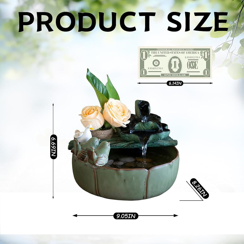 Tabletop Water Fountain Indoor - Water Fountain Decor for Meditation, Relaxation for Yoga, Study, Tea, Living Room, Office (Small Without Atomization)