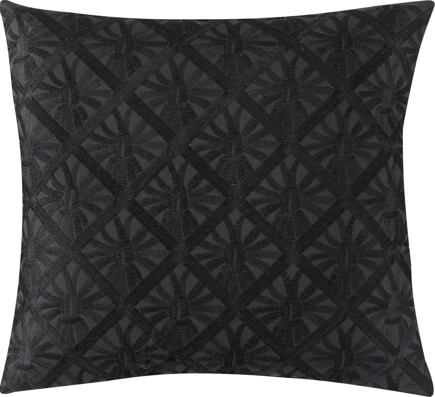 Grand Avenue Black Red Comforter Set King Size, 7 Piece Jaquard and Clip Soft Bedding Set, All Season, Matching Shams, Bedskirt, Decorative Pillows