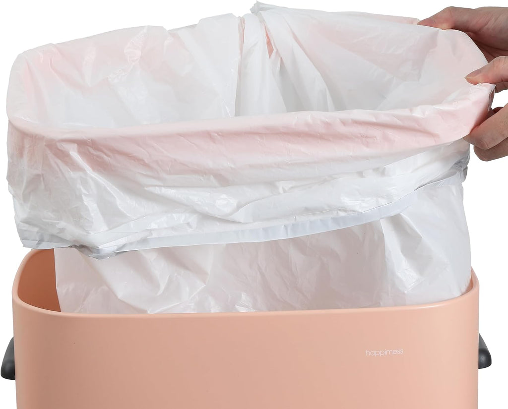 happimess HPM1017G Tammi Kitchen 14.5-Gallon Slim Metal Push Button Trash Can for Home, Kitchen, Laundry Room, Office, Bedroom, Bathroom, Flamingo Pink