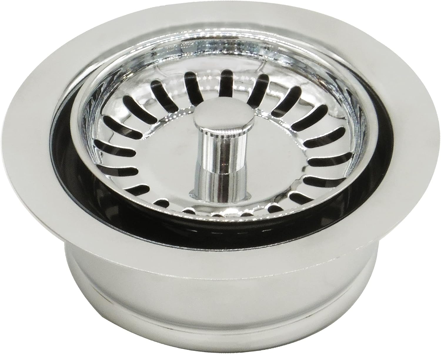 Westbrass CO2165S-05 COMBO PACK 3-1/2' Post Style Large Kitchen Sink Basket Strainer and Waste DisposalDrain Flange with Basket Strainer, Polished Nickel