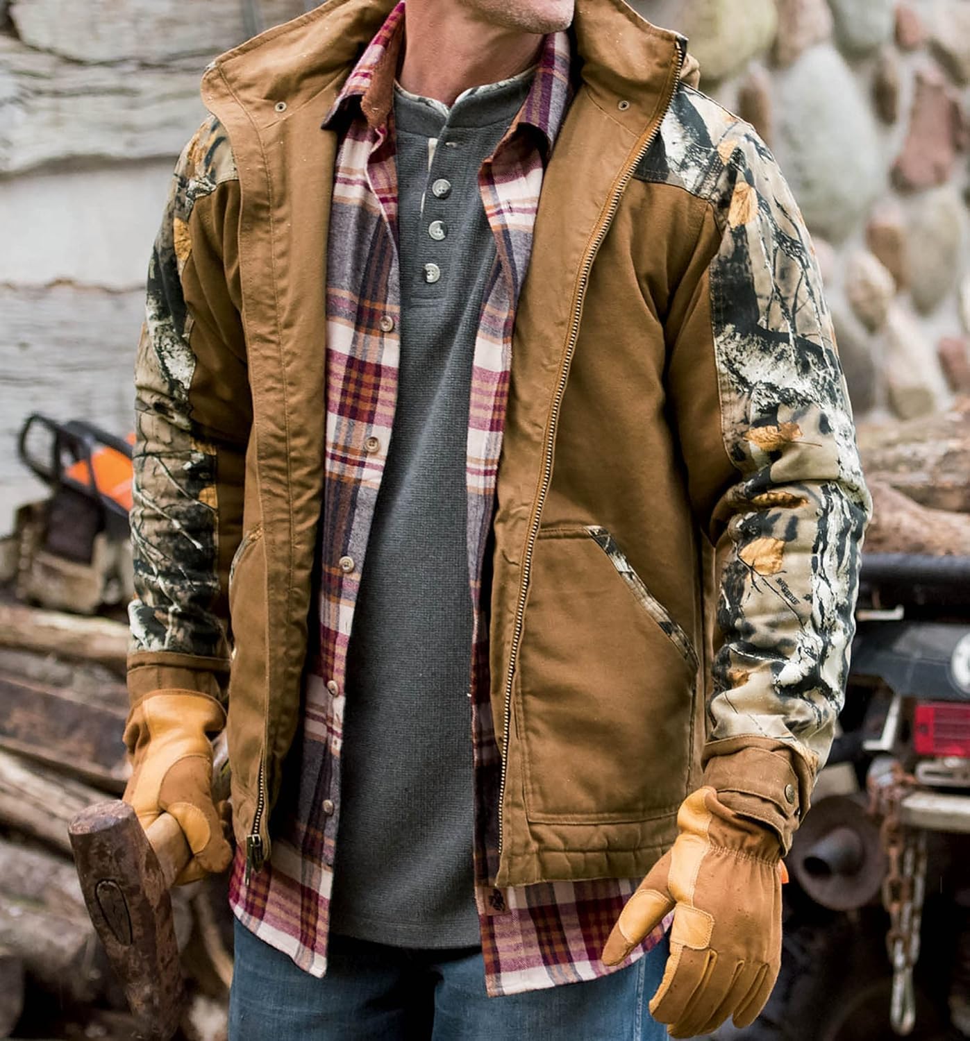 Legendary Whitetails Mens Winter Coat Quilted Canvas Water Repellent Insulated Workwear Jacket