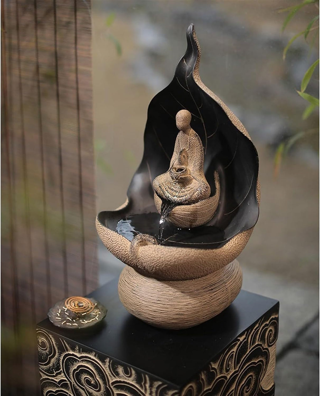 GLigeT Tabletop Fountain Zen Space Decoration Home Living Room Tea Room Desktop Fountain Circulating Water Feature Fortune Gift Water Fountain Decor
