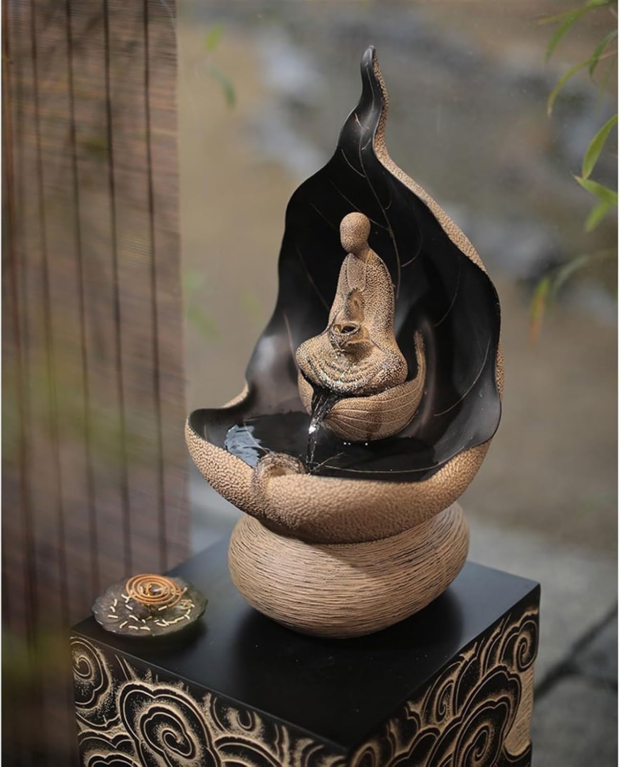 GLigeT Tabletop Fountain Zen Space Decoration Home Living Room Tea Room Desktop Fountain Circulating Water Feature Fortune Gift Water Fountain Decor
