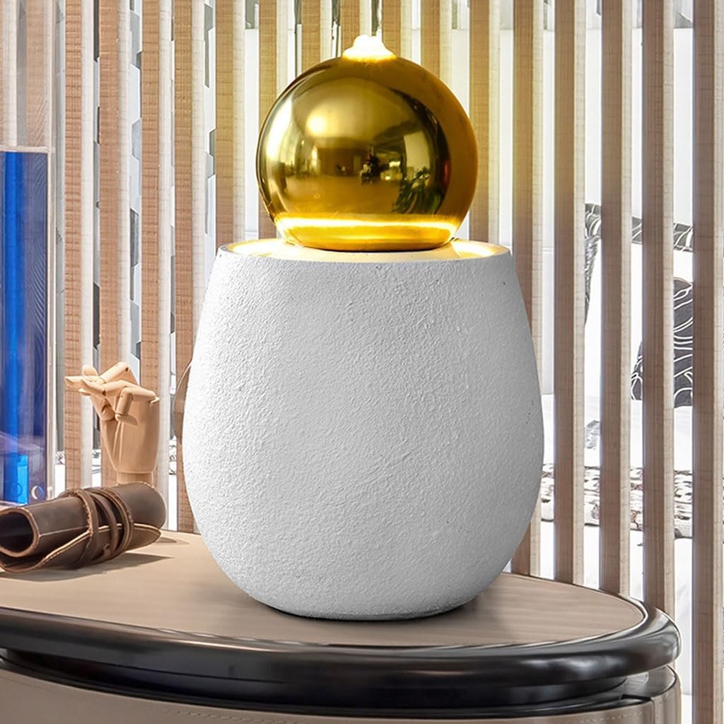 GUERNSEY Tabletop Fountain Desktop Water Fountain Ornaments Water Ball Bedroom Office Simple Decoration Study Desktop Fountain Indoor Fountain