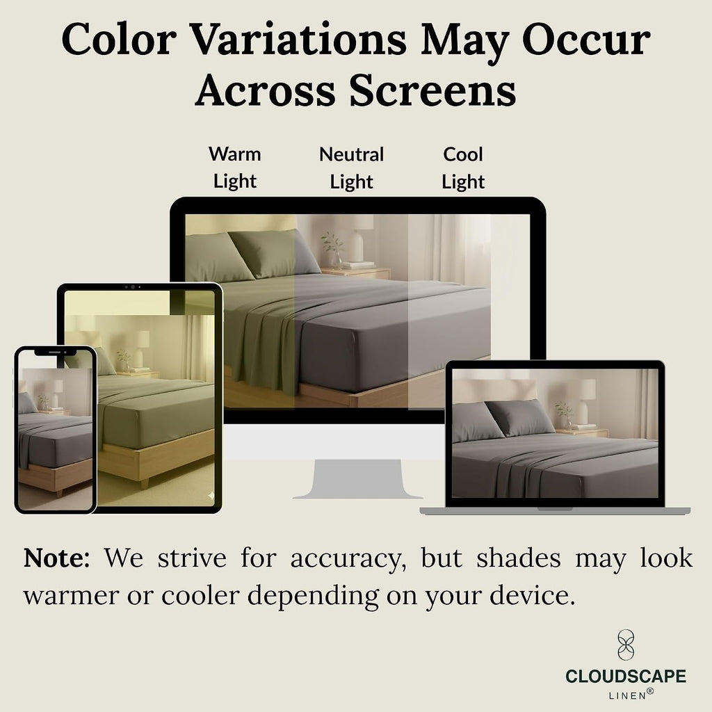 CLOUDSCAPE 100% Egyptian Cotton Sheets Twin XL Size, 3 Pieces Breathable and Naturally Cooling Bedding Set, Long-Staple Cotton for Ultra Soft, Deep Pocket Fitted up to 16', Charcoal