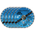 RHAPSODY 14 Inch Diamond Concrete Saw Blade 5pcs, Turbo Segmented General Purpose Blade Dry/Wet Cutting Concrete, Reinforced Concrete, Masonry, Brick, Block,1'-20mm Arbor