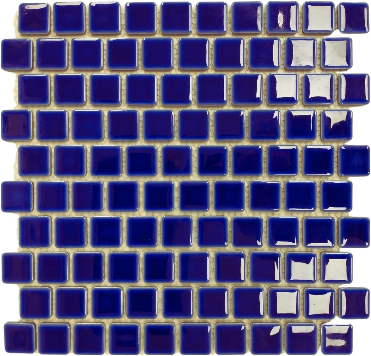 Tenedos PL-110 Viaggio Royal Blue 1x1 Porcelain Pool Mosaic Tile for Wall Floor Kitchen Backsplash Bathroom Shower Accent Durable Water Resistant (5 Sheets)