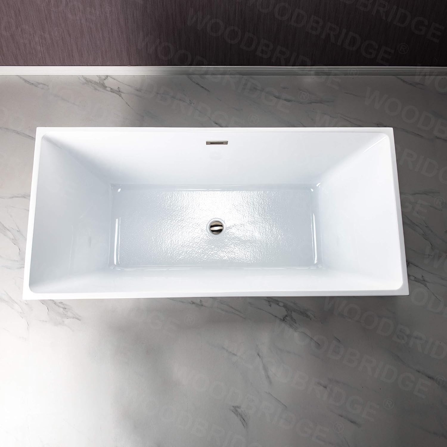 WOODBRIDGE 67' Acrylic Freestanding Bathtub Contemporary Soaking Tub, Black Acrylic (Brushed Nickel Drain/Overflow),B1812 Black -B/N-Drain &O