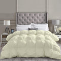 Pinch Pleated Ivory 5 Piece Soft 500 GSM California Queen Size Comforter Set (Comforter + 4 Pillowcases) 1000 Series Egyptian Cotton Comforter Set
