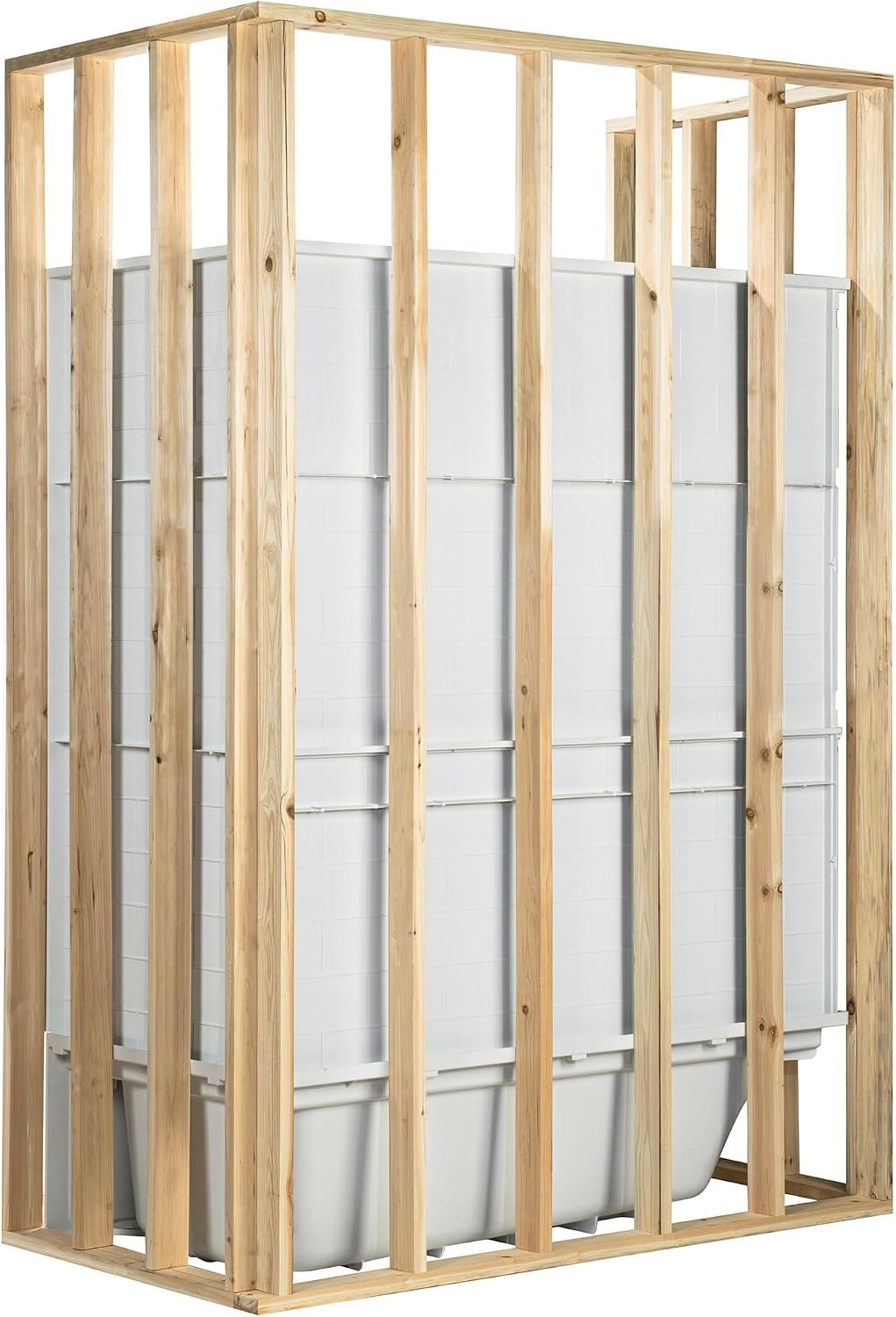 WOODBRIDGE 60' x 32' Four-Piece Direct-to-Stud Alcove Tub Surround with Left-Drain Soaking Bathtub Combo in White