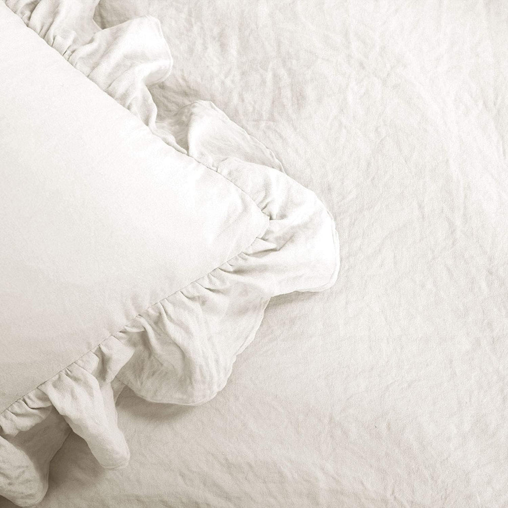 Lush Decor Reyna Ruffle Comforter Set - 3 Piece Cozy Ruffled Bedding Set - Timeless Elegance and Comfort for Bedroom - King, White