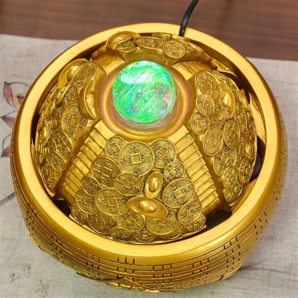 GLigeT Tabletop Fountain Circulating Water Feature Living Room Fortune-Making Creative Home Office Desktop Business Gifts to Improve Feng Shui Water Fountain Decor